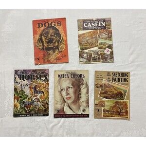 Walter Foster How to Art Books 5 Books Dogs Casein Horses Water Colors Sketching